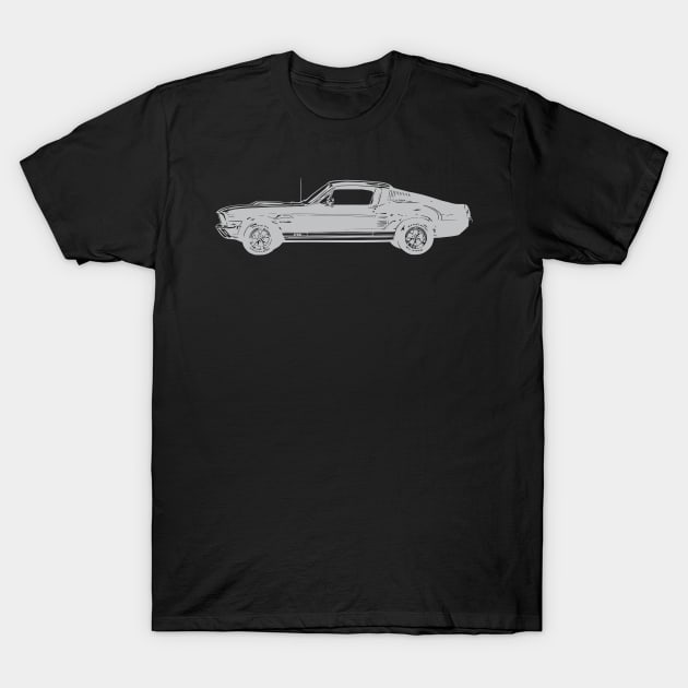 Ford Mustang GT Embossed Design T-Shirt by russodesign